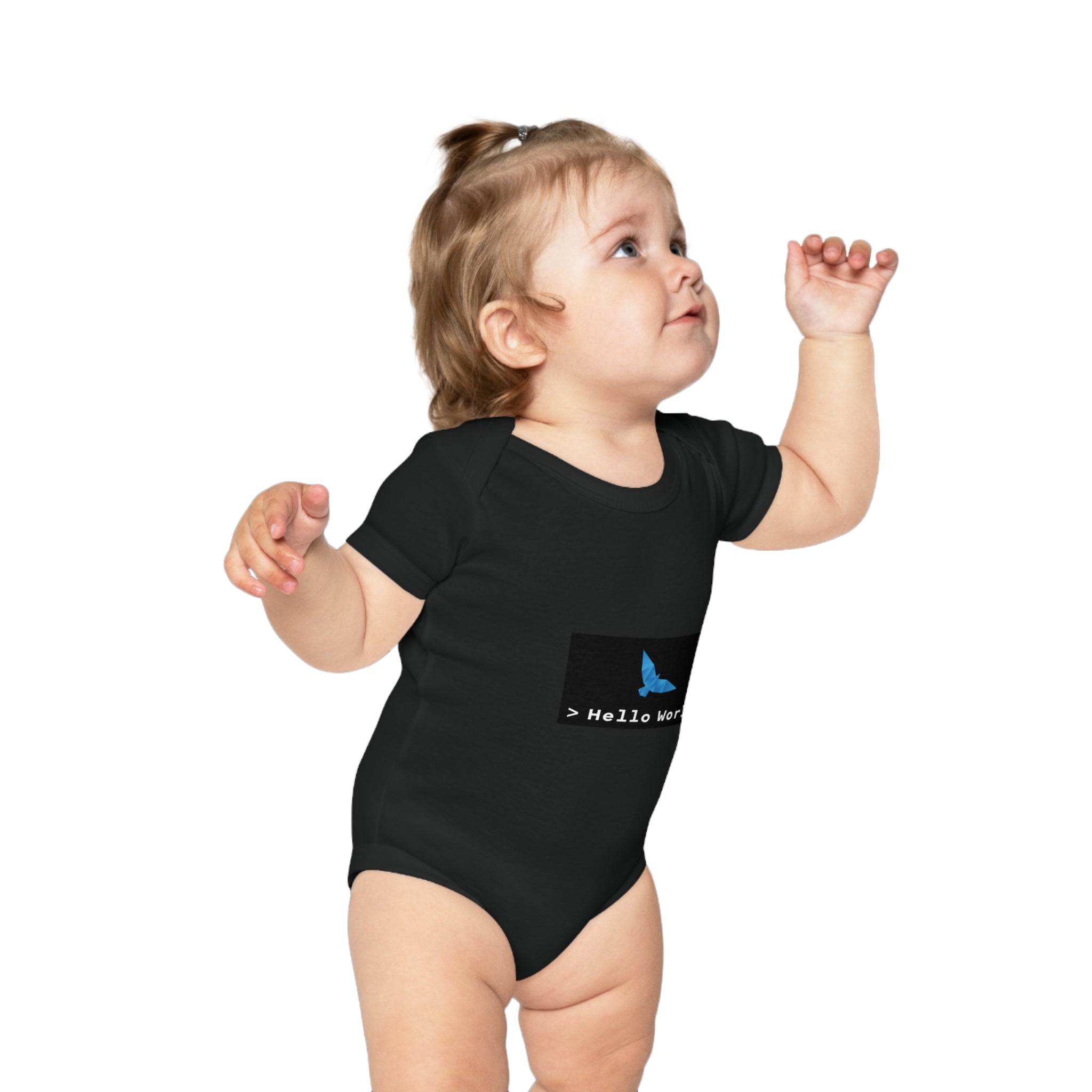 Black Cotton Baby Bodysuit Powered by NVISO