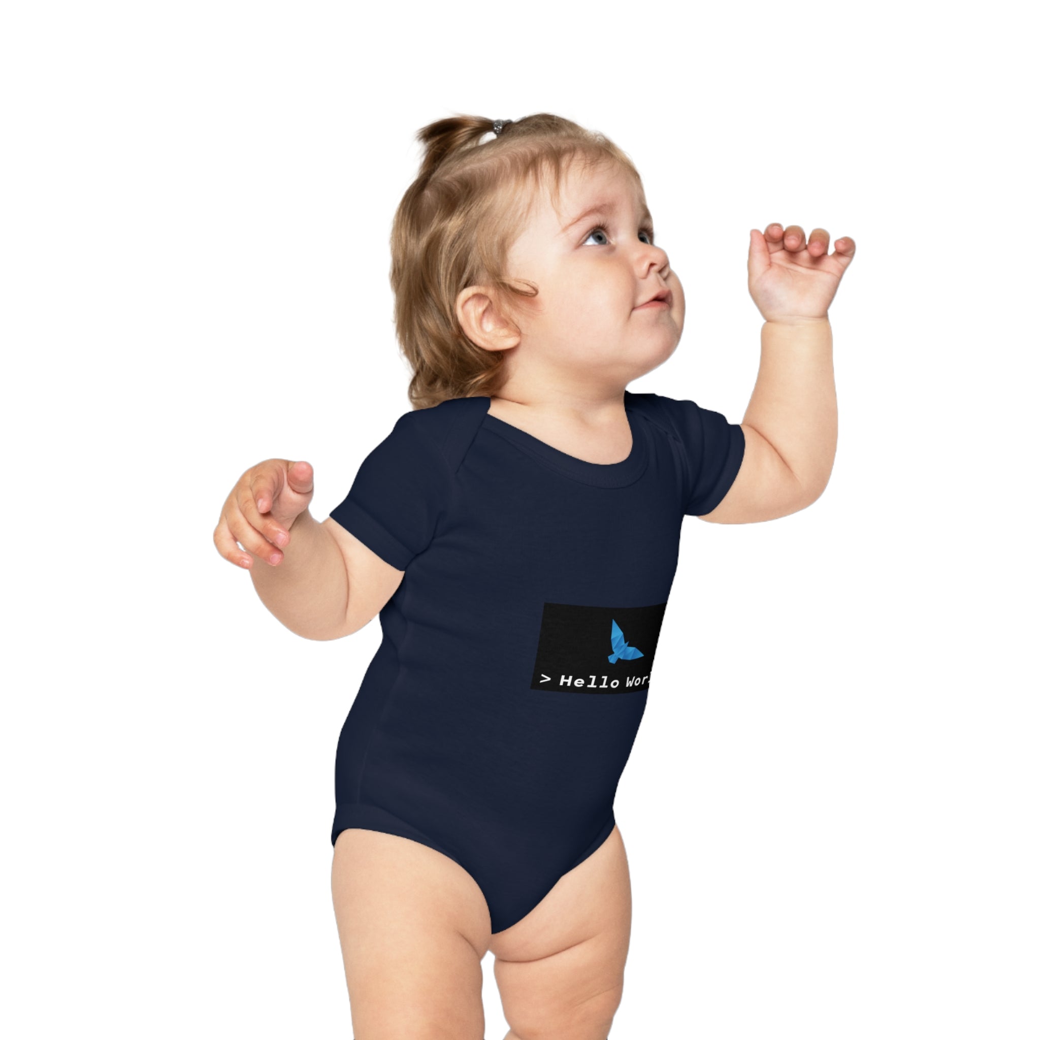 Black Cotton Baby Bodysuit Powered by NVISO